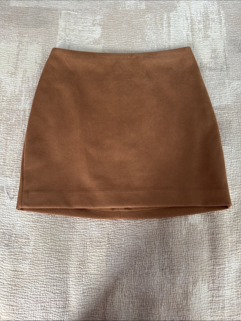 Express Camel Brown Suede-Look Mini Skirt
